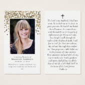 Gold Glitter Photo Memorial Prayer Kaart (Voorkant /achterkant)