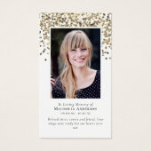 Gold Glitter Photo Memorial Prayer Kaart (Voorkant)