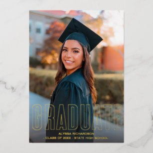 Gold Glitter Photo VER Folie Afstuderen Folie Uitnodiging