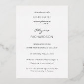 Gold Glitter Photo VER Folie Afstuderen Folie Uitnodiging (Achterkant)