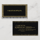Gold Glitter Piano Visitekaartje (Voorkant / Achterkant)