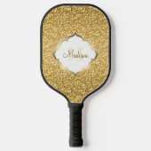 Gold Glitter Pickleball Paddle (Voorkant)