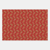 Gold Glitter Pineappel Tropische Kerstmis Inpakpapier Vel (Voorkant 2)