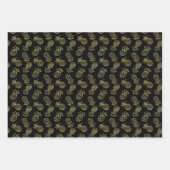 Gold Glitter Pineappel Tropische Kerstmis Inpakpapier Vel (Voorkant)