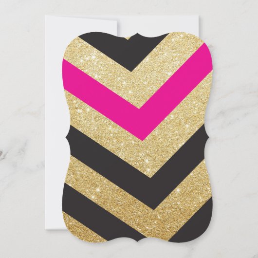 Gold Glitter Pineapple Chic Vrijgezellenfeest Invi Kaart (Achterkant)