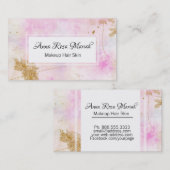 *~* Gold Glitter Pink Abstract Pastel Modern Visitekaartje (Voorkant / Achterkant)