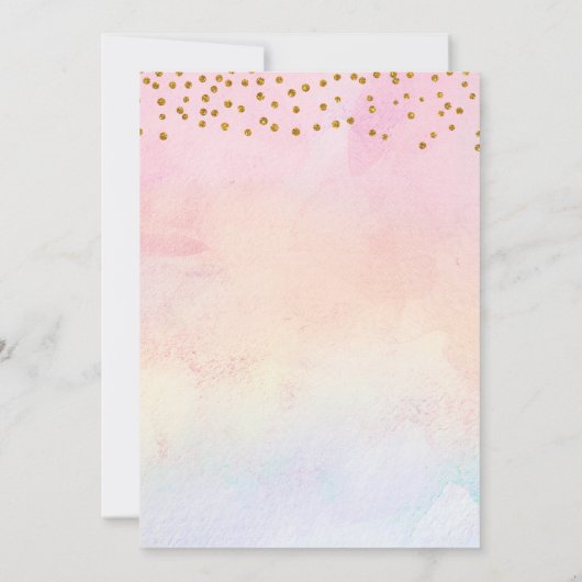 Gold Glitter Pink Blue Lovely Girl Baby shower Kaart (Achterkant)