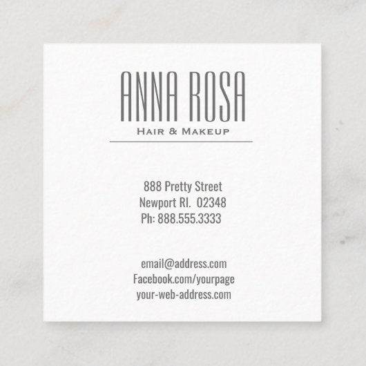 *~* Gold Glitter Pink Blush Waterverf Girly Vierkante Visitekaartje (Achterkant)