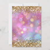 Gold Glitter Pink Bokeh Kaart (Achterkant)