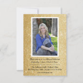 Gold Glitter Pink Cheetah 3x5 Afstudeerder Aankond Kaart (Achterkant)