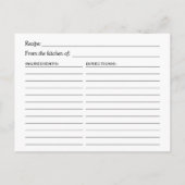 Gold Glitter Pink Floral Vrijgezellenfeest Recipe  Briefkaart (Achterkant)