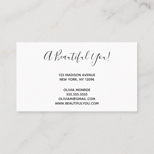 Gold Glitter Pink Lips Makeup Artist Visitekaartje (Achterkant)