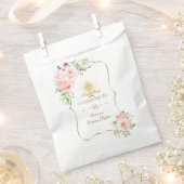 Gold Glitter Pink Peony Floral Heilige Communie Bedankzakje (Geknipt)