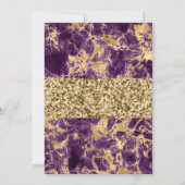 Gold Glitter Plum Paarse Marble Muslim Wedding Kaart (Achterkant)