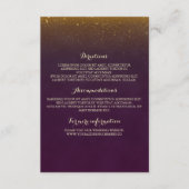 Gold Glitter  Plum Wedding Insert Informatiekaartje (Voorkant)