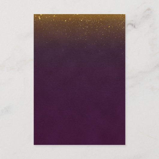 Gold Glitter  Plum Wedding Insert Informatiekaartje (Achterkant)