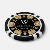 Gold Glitter Poker Chip Casino Wedding (Enkel)