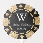 Gold Glitter Poker Chip Casino Wedding Ballon<br><div class="desc">Viel in stijl met deze trendy pokerspaanballon. Het ontwerp is gemakkelijk te personaliseren met je eigen formulering en je familie en vrienden zullen enthousiast zijn als ze deze geweldige partijballon zien.</div>