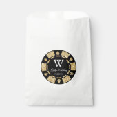 Gold Glitter Poker Chip Casino Wedding Bedankzakje (Voorkant)