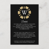 Gold Glitter Poker Chip Casino Wedding Detail Informatiekaartje (Voorkant)