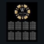 Gold Glitter Poker Chip Casino Wedding Poster<br><div class="desc">Vier in stijl met deze trendy weddingstoelenkaart. Het ontwerp is gemakkelijk te personaliseren met uw eigen formulering en uw familie en vrienden zullen blij zijn wanneer ze dit fantastische huwelijkstafelplan zien. Overeenkomende bruidsartikelen zijn te vinden in het collectie.</div>