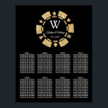Gold Glitter Poker Chip Casino Wedding Poster<br><div class="desc">Vier in stijl met deze trendy weddingstoelenkaart. Het ontwerp is gemakkelijk te personaliseren met uw eigen formulering en uw familie en vrienden zullen blij zijn wanneer ze dit fantastische huwelijkstafelplan zien. Overeenkomende bruidsartikelen zijn te vinden in het collectie.</div>