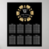 Gold Glitter Poker Chip Casino Wedding Poster (Voorkant)