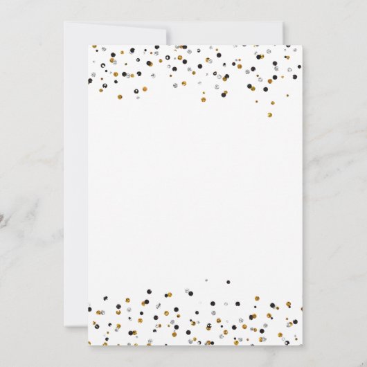 Gold Glitter Polka Dot Graduation Party Invitation Kaart (Achterkant)