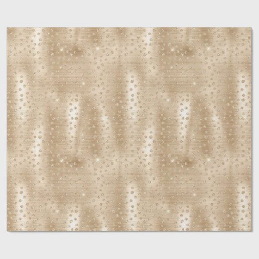 Gold Glitter Polka Dot Spotty Wrapping Paper Cadeaupapier (Vlak)