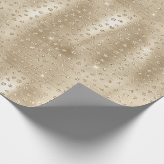 Gold Glitter Polka Dot Spotty Wrapping Paper Cadeaupapier (Hoek)
