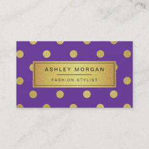 Gold Glitter Polka Dots - Girly Lavender Paars Visitekaartje