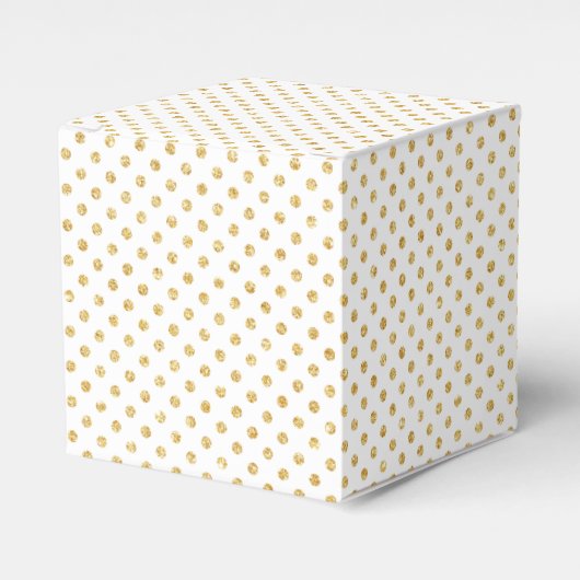 Gold Glitter Polka Dots Pattern Bedankdoosjes (Voorkant Zijde)