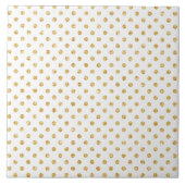 Gold Glitter Polka Dots Pattern Tegeltje (Voorkant)