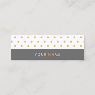 Gold Glitter Polka Dots Stylish Mini Visitekaartje
