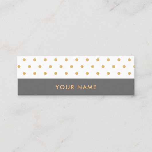 Gold Glitter Polka Dots Stylish Mini Visitekaartje (Voorkant)