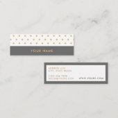Gold Glitter Polka Dots Stylish Mini Visitekaartje (Voorkant / Achterkant)