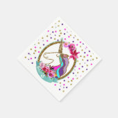 Gold Glitter Polka Dots Unicorn Birthday Party Servetten (Hoek)