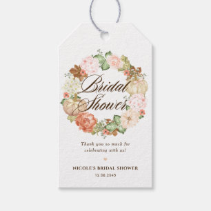 Gold Glitter Pompoenen Krans Herfst Vrijgezellenfe Cadeaulabel