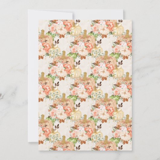 Gold Glitter Pompoenen Krans Herfst Vrijgezellenfe Kaart (Achterkant)