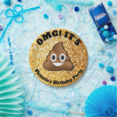 Gold Glitter Poop Emoji Paper-Borden Papieren Bordje (Feest)