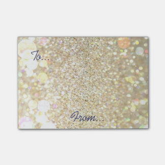 Gold glitter post notes