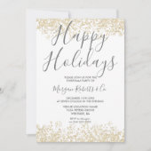 Gold Glitter Prettige feestdagen of kerstfeest Kaart (Voorkant)