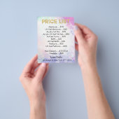 Gold Glitter Price List Flyers voor Nail Salon (Hand)