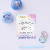 Gold Glitter Price List Flyers voor Nail Salon (Enkel)