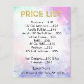 Gold Glitter Price List Flyers voor Nail Salon (Voorkant)
