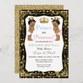 Gold Glitter Prince of Princess Gender Reopenbaart Kaart (Voorkant / Achterkant)