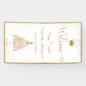 Gold Glitter Princess Baby shower Welkom Spandoek (Horizontaal)