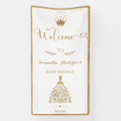 Gold Glitter Princess Baby shower Welkom Spandoek (Verticaal)
