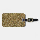 Gold Glitter Print Metallic Bagagelabel (Voorkant horizontaal)
