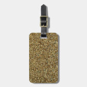 Gold Glitter Print Metallic Bagagelabel (Voorkant verticaal)